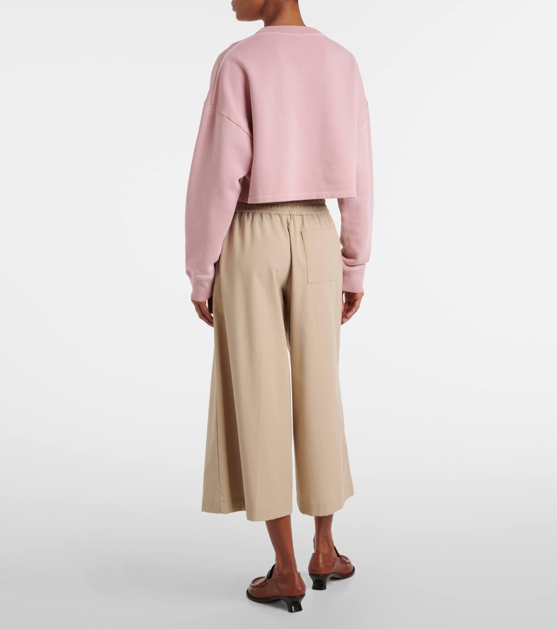Anagram cropped cotton jersey sweatshirt - 3