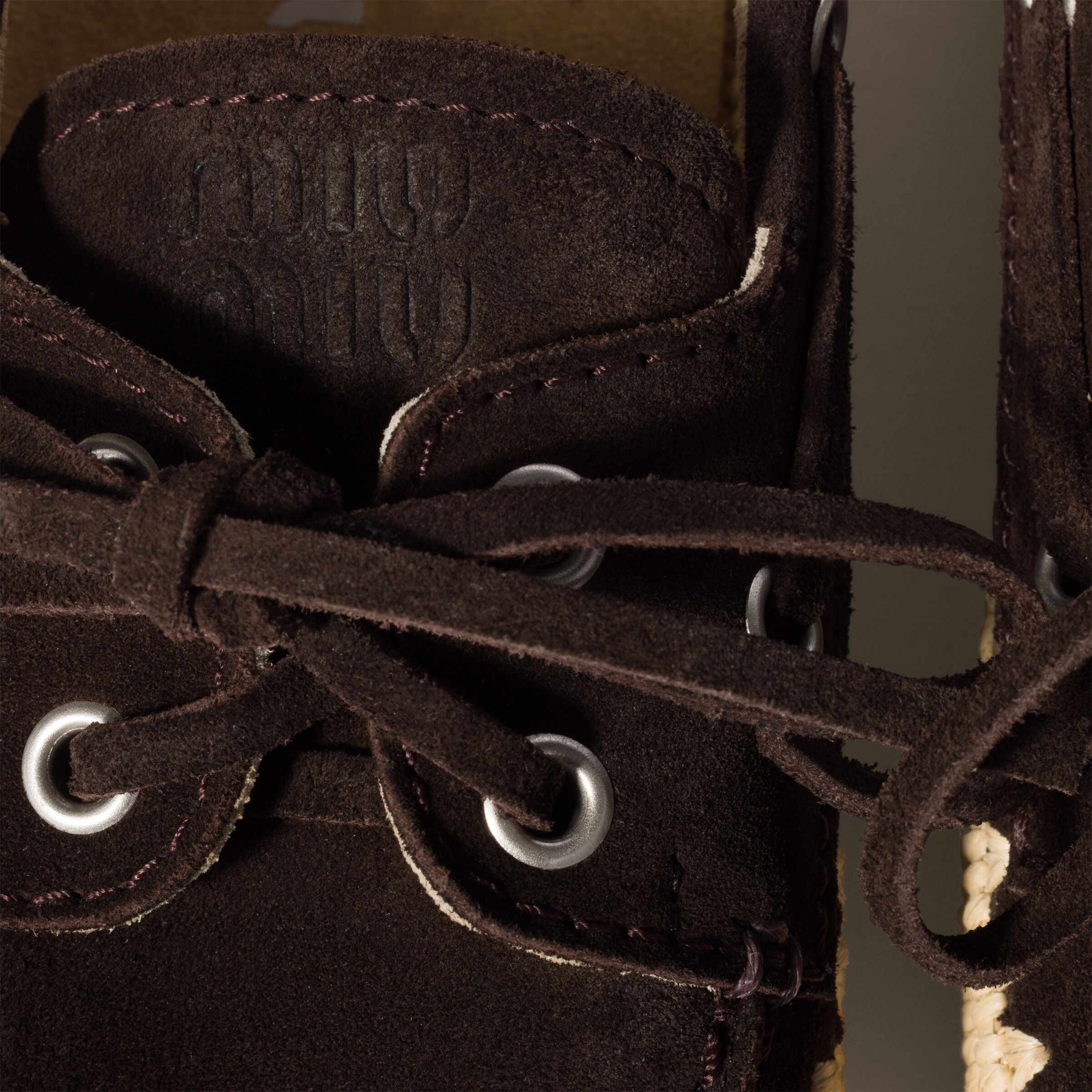 Suede and raffia boat shoes - 4