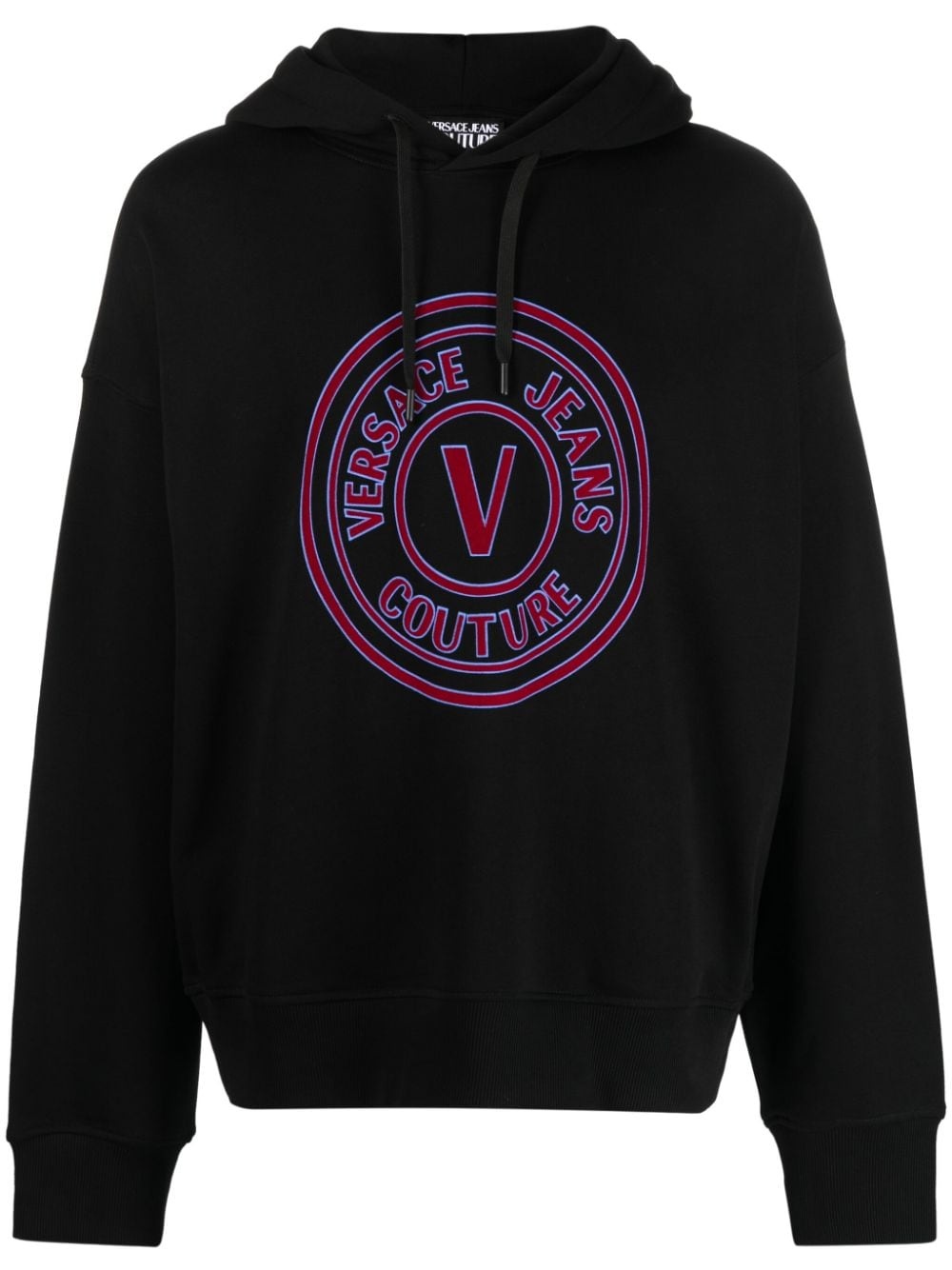 logo-print cotton hoodie - 1