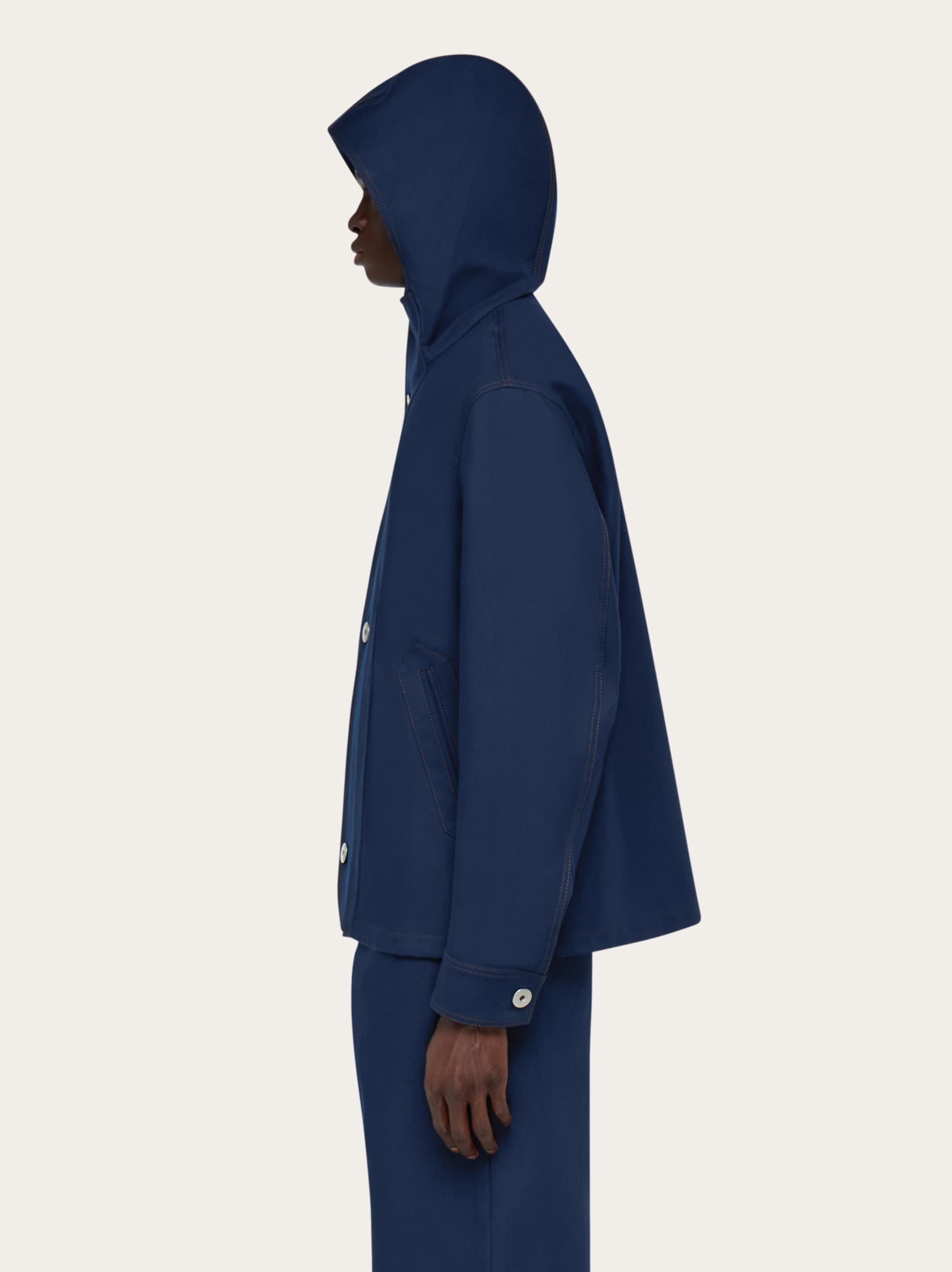 Denim hooded blouson - 8