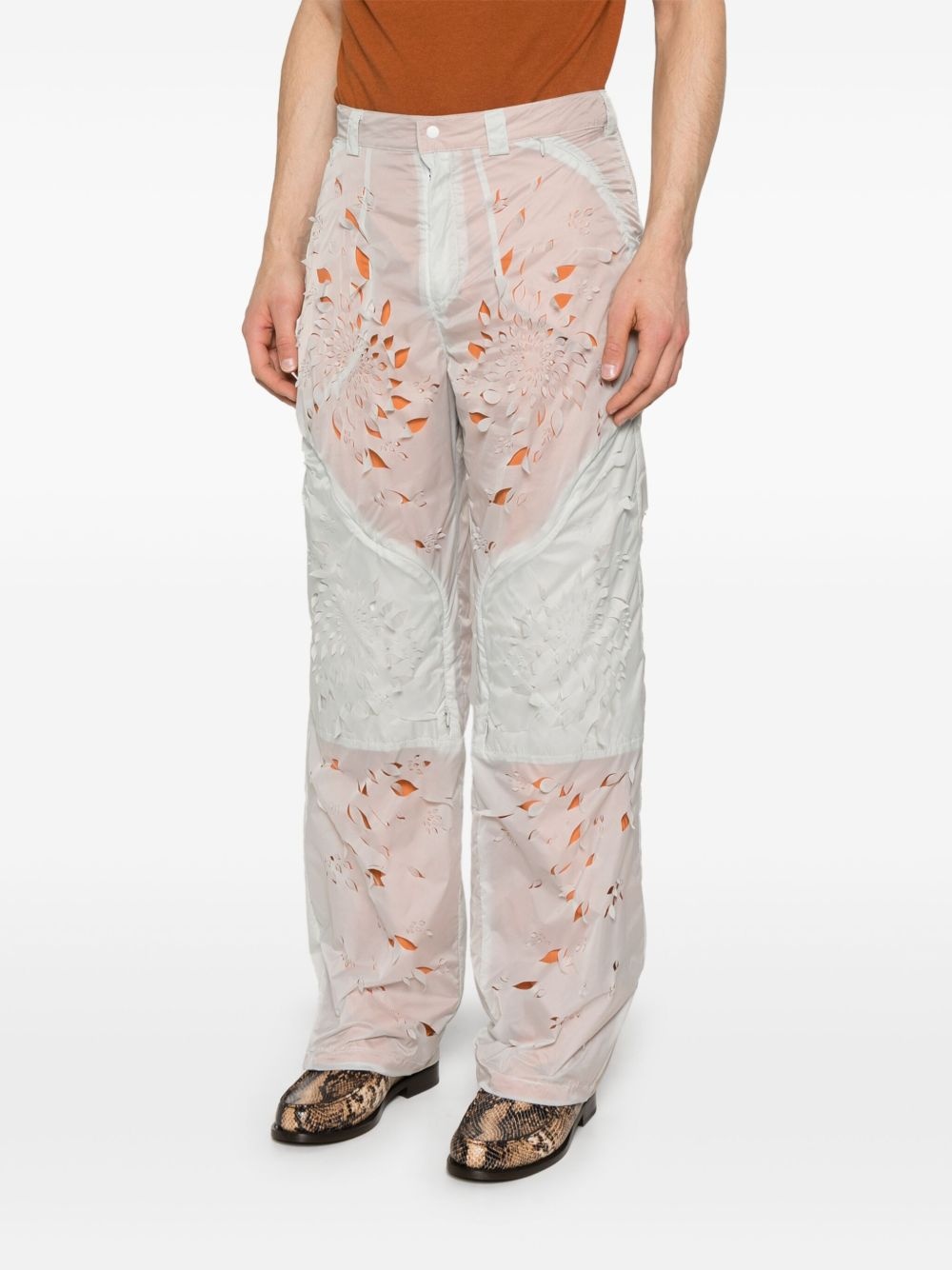 lasered-petals trousers - 3
