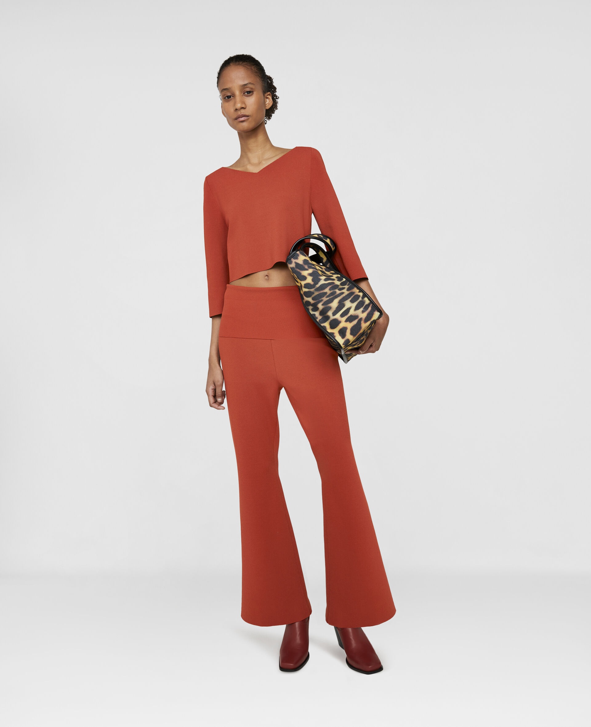 Compact Knit Flared Trousers - 2