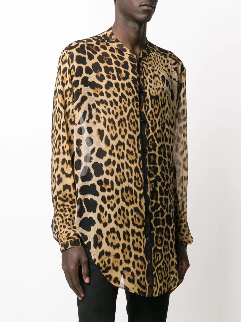 silk animal print shirt - 3