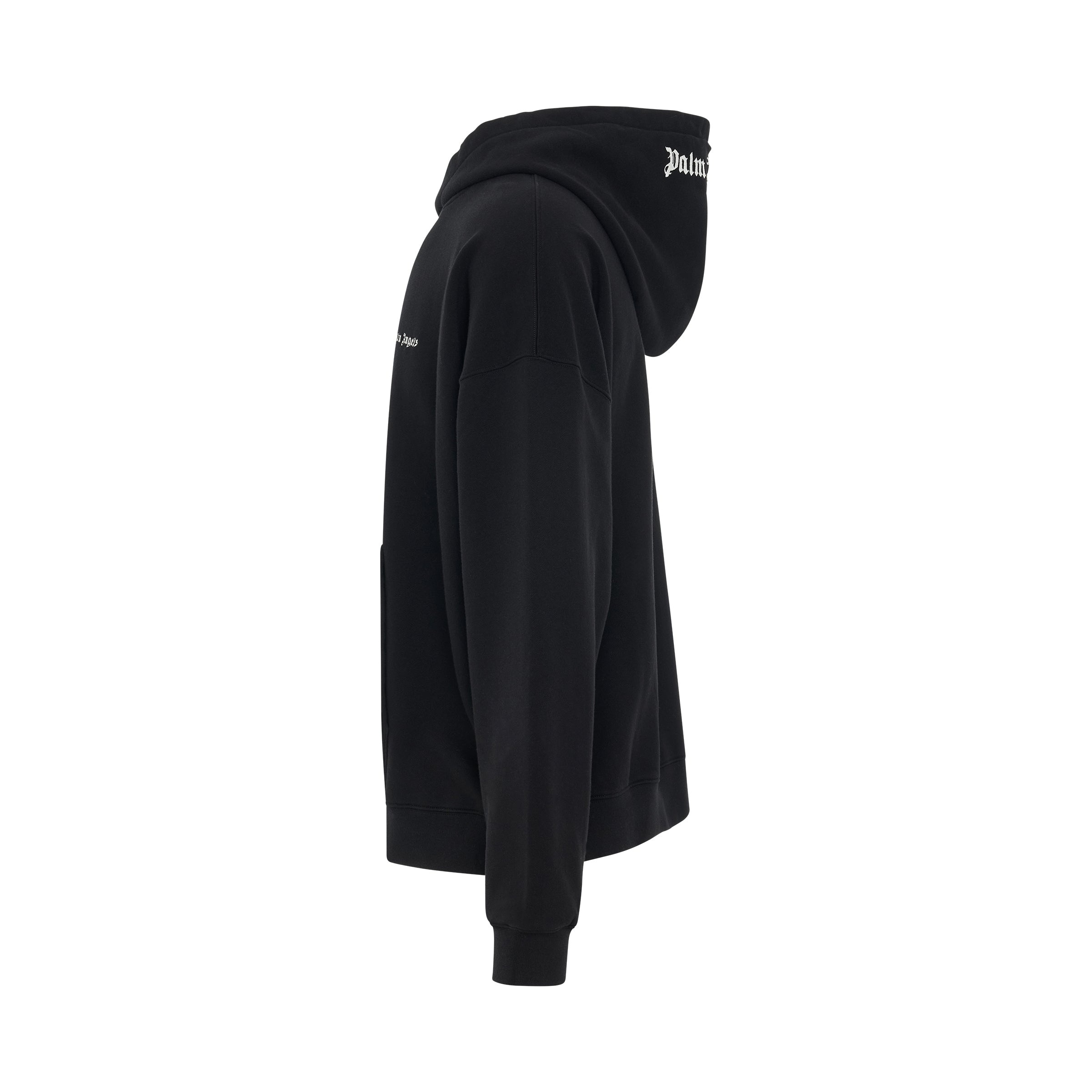 Cotton Embroidered Logo Hoodie in Black - 3