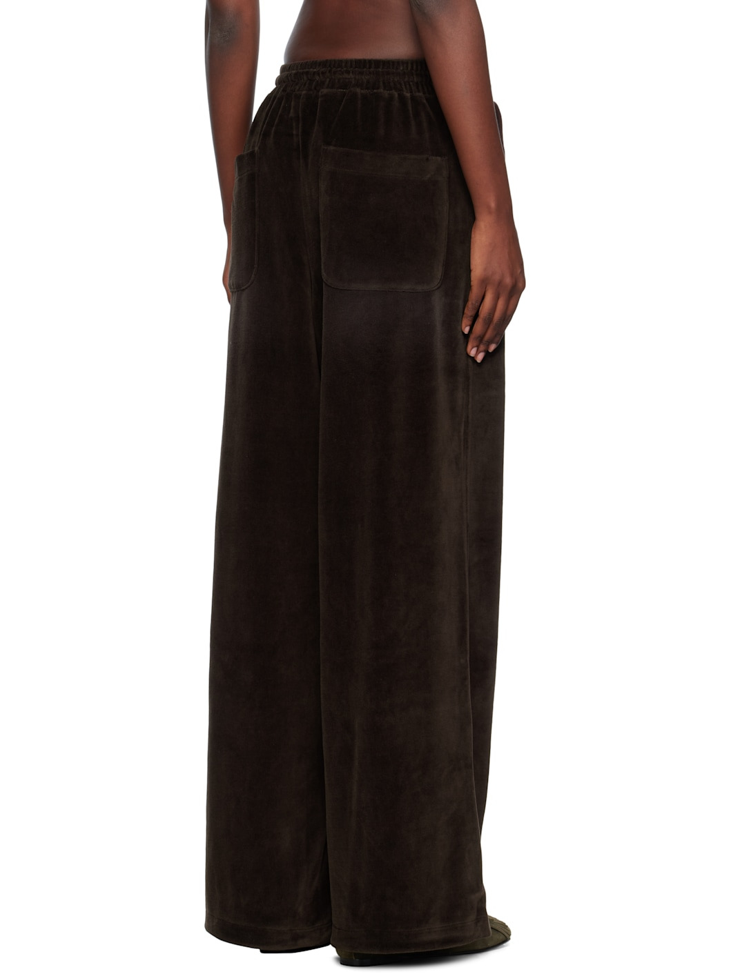 Brown Velour Wide Lounge Pants - 3