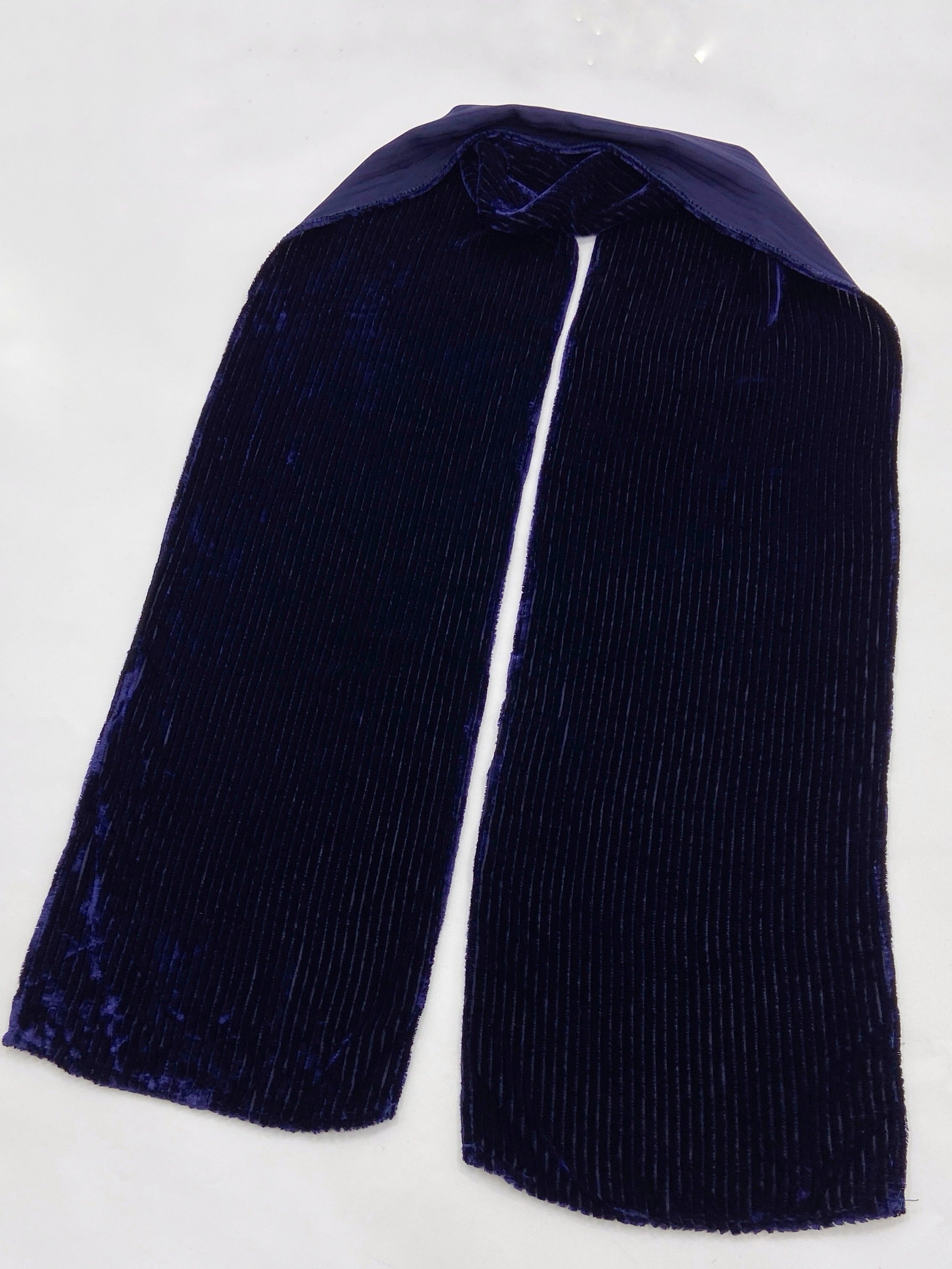 Gucci Fall 1996 Tom Ford Blue Velvet Striped Silk Scarf Neckpiece - 8