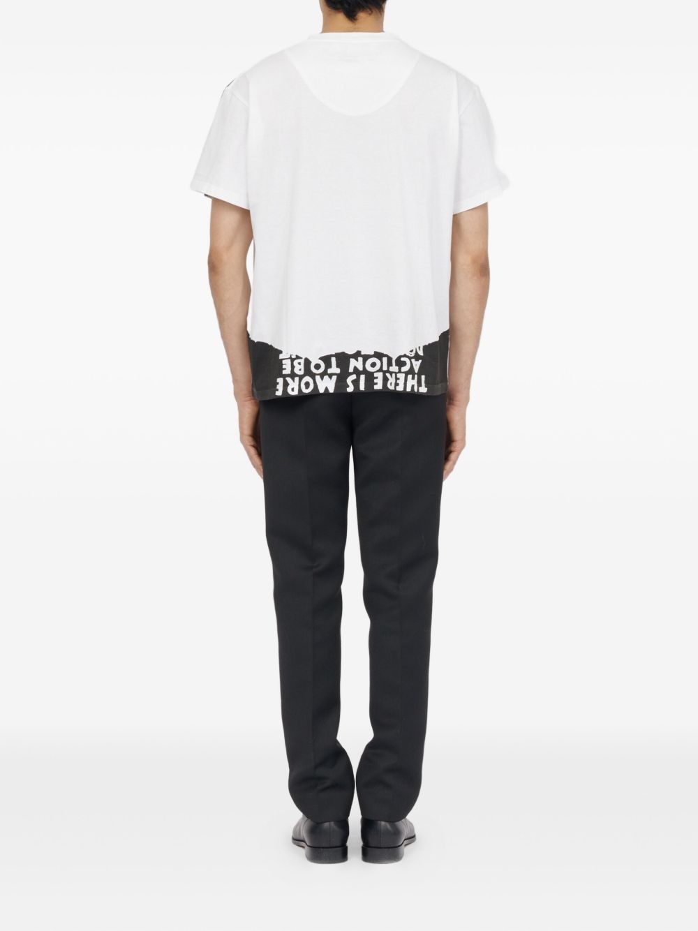graphic-print panelled T-shirt - 4