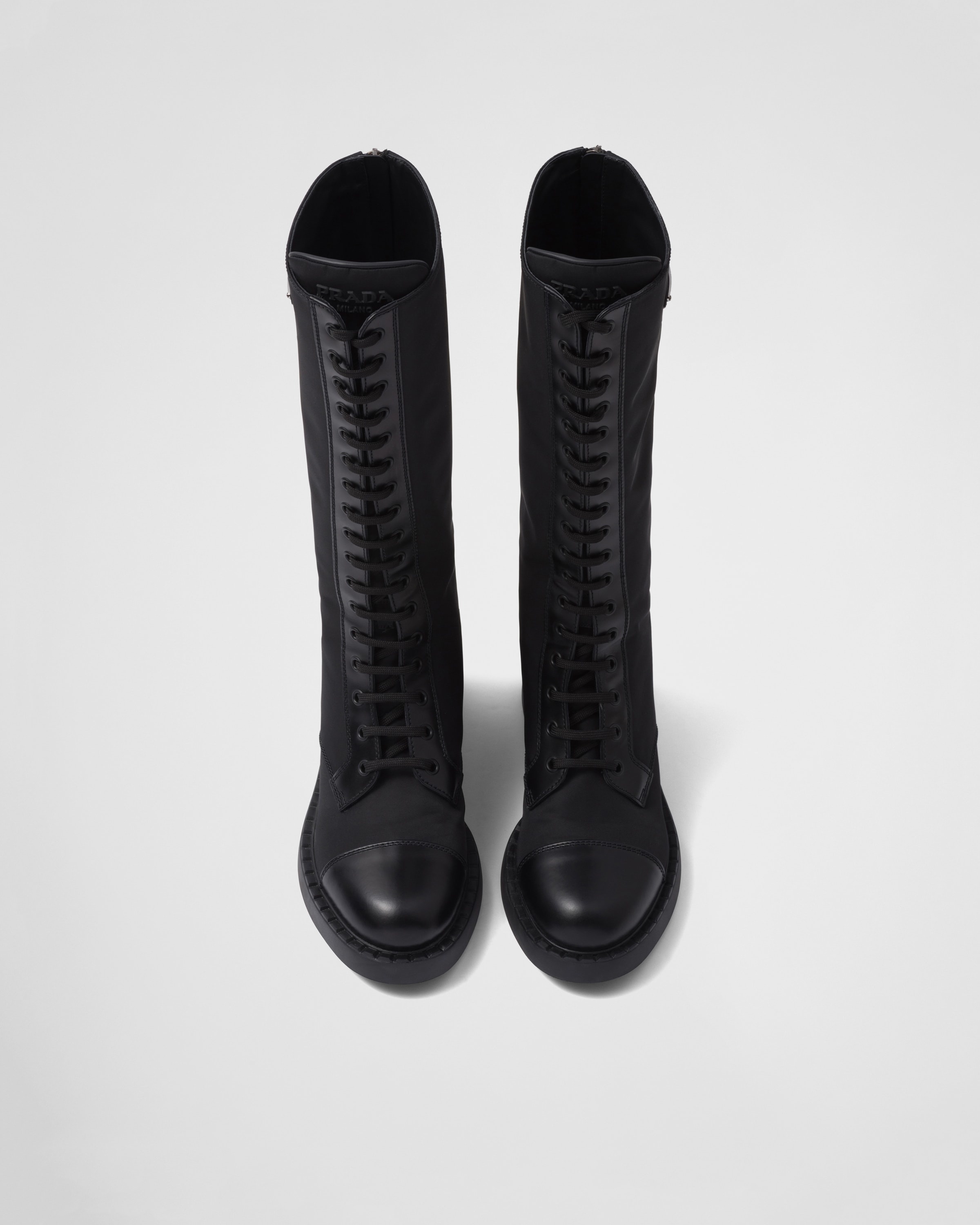 Brushed leather and Re-Nylon boots - 4