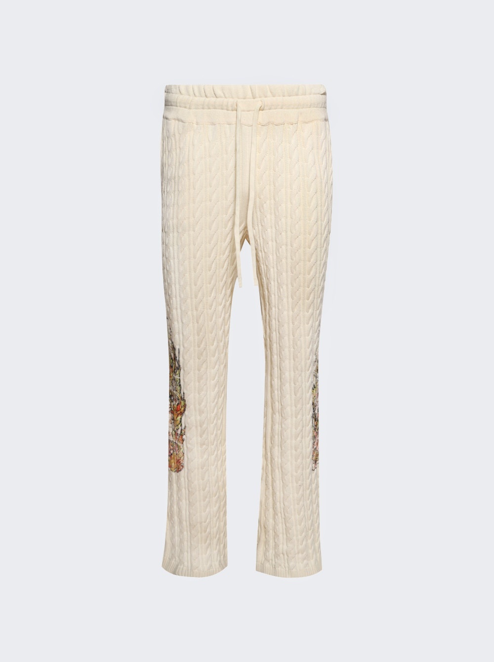 Flame Glass Cable Knit Lounge Pants Cream - 1