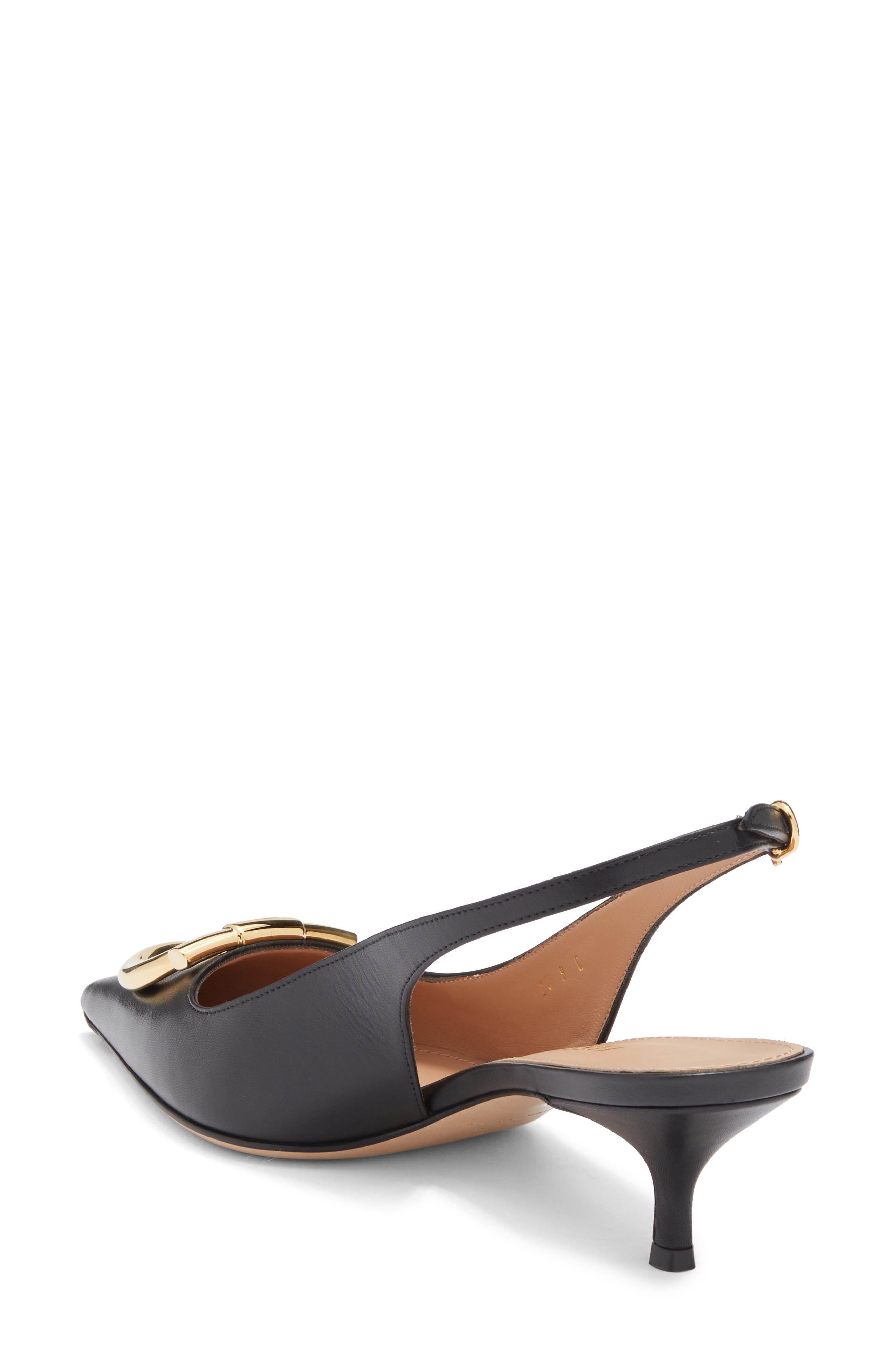 FERRAGAMO Sara Kitten Heel Slingback Pump in Nero at Nordstrom - 2