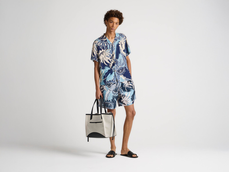 JW Anderson MENS CAMP COLLARED SHIRT IN SAPPHIRE BLUE outlook