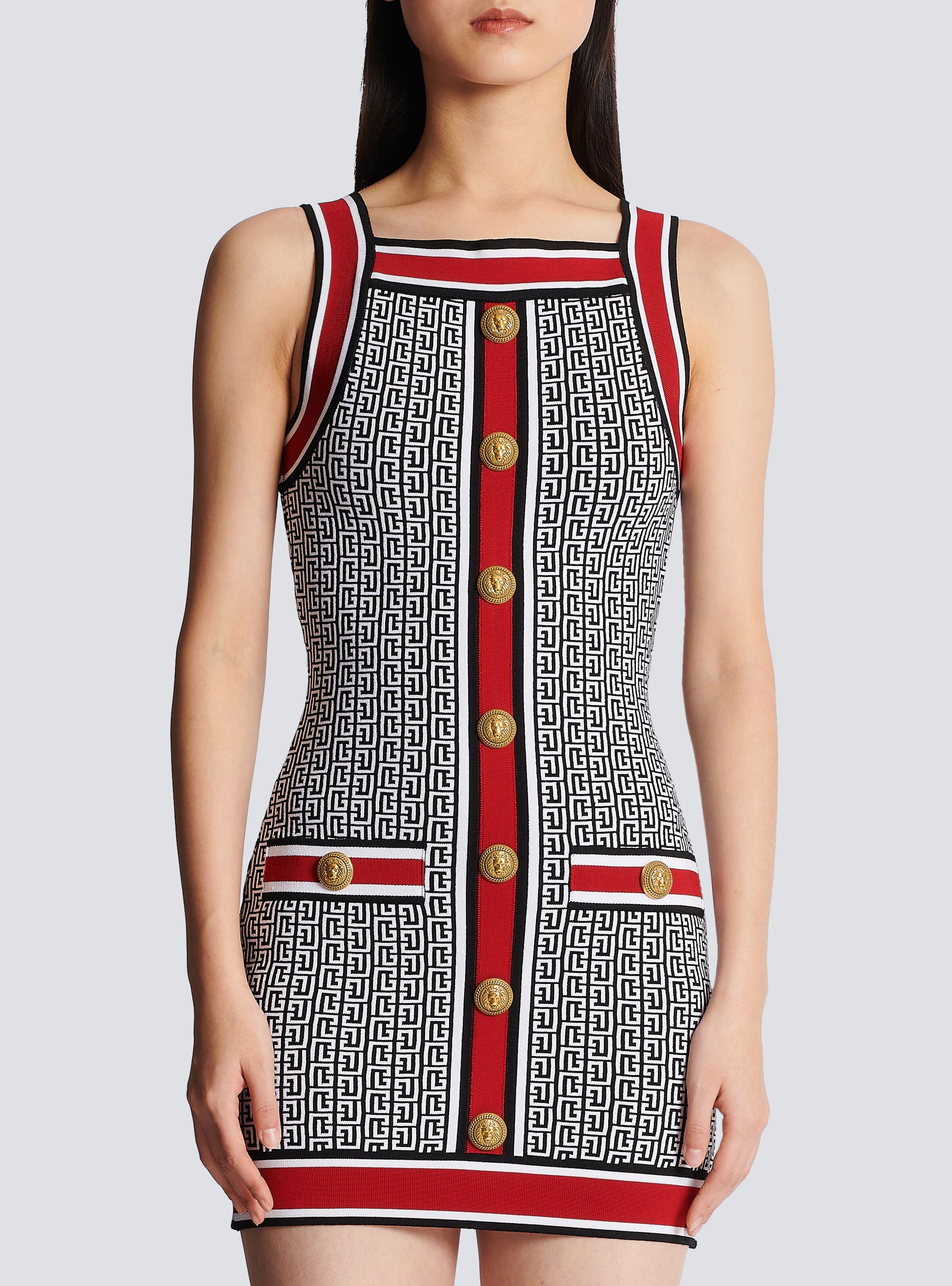 Short monogrammed knit dress - 5