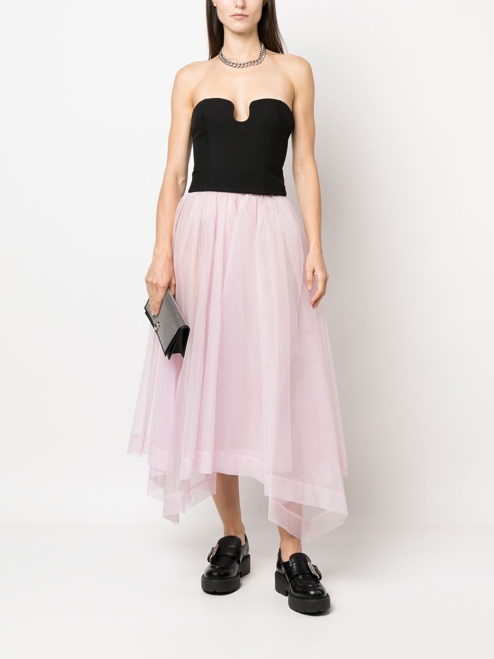 asymmetric-design tiered-skirt - 2