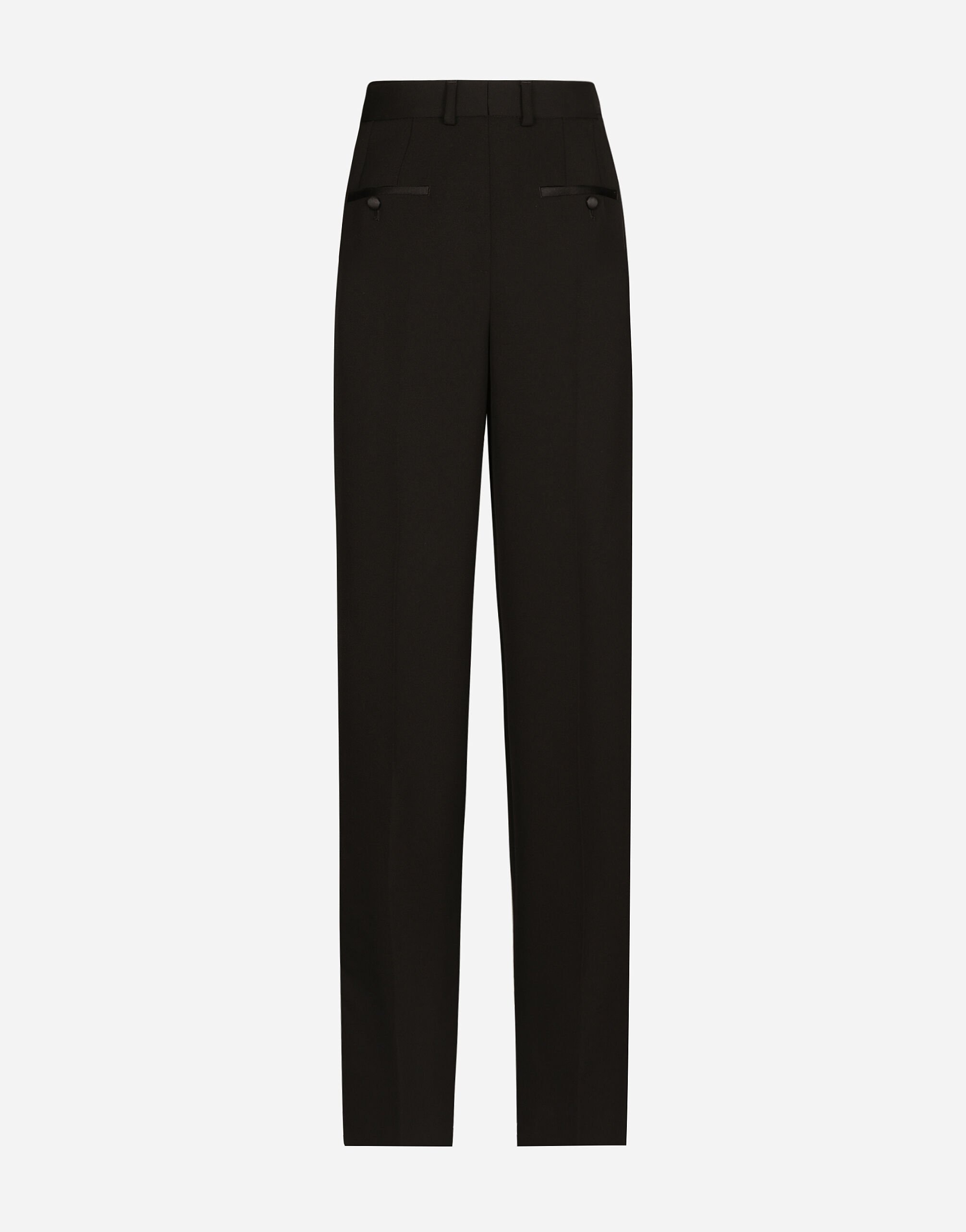 Wool gabardine tuxedo pants - 2