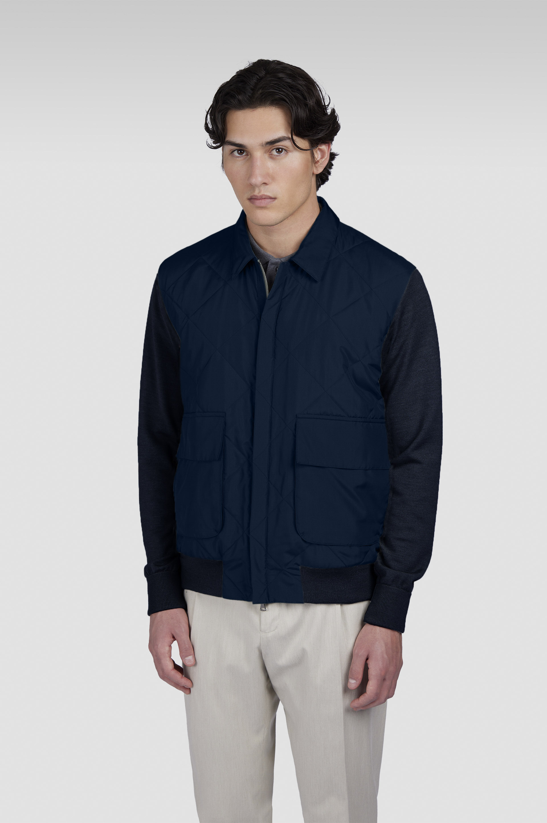 HYBRID ZIP-UP SHAKET IN TYPHOON® SILK, WOOL AND SILK - 8