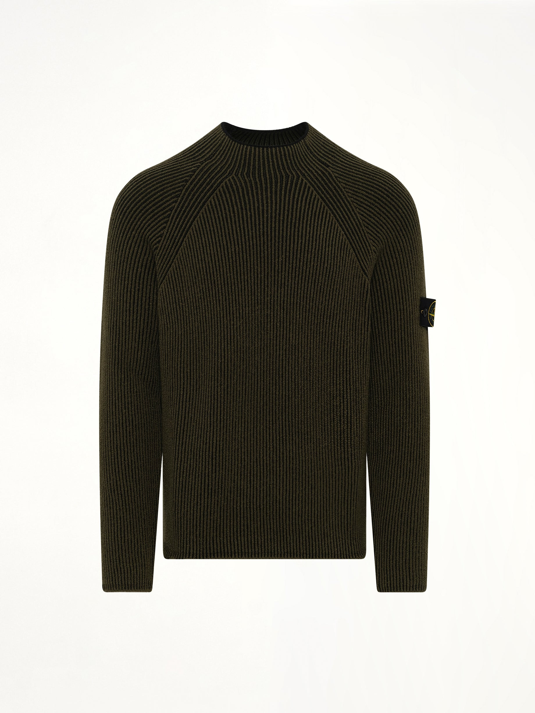 510002 Wool Crew Neck Sweater in Military Green - 2