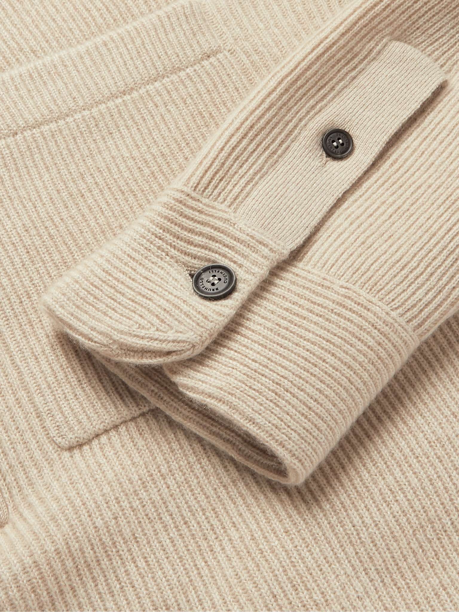 Ribbed Cashmere Polo Shirt - 3