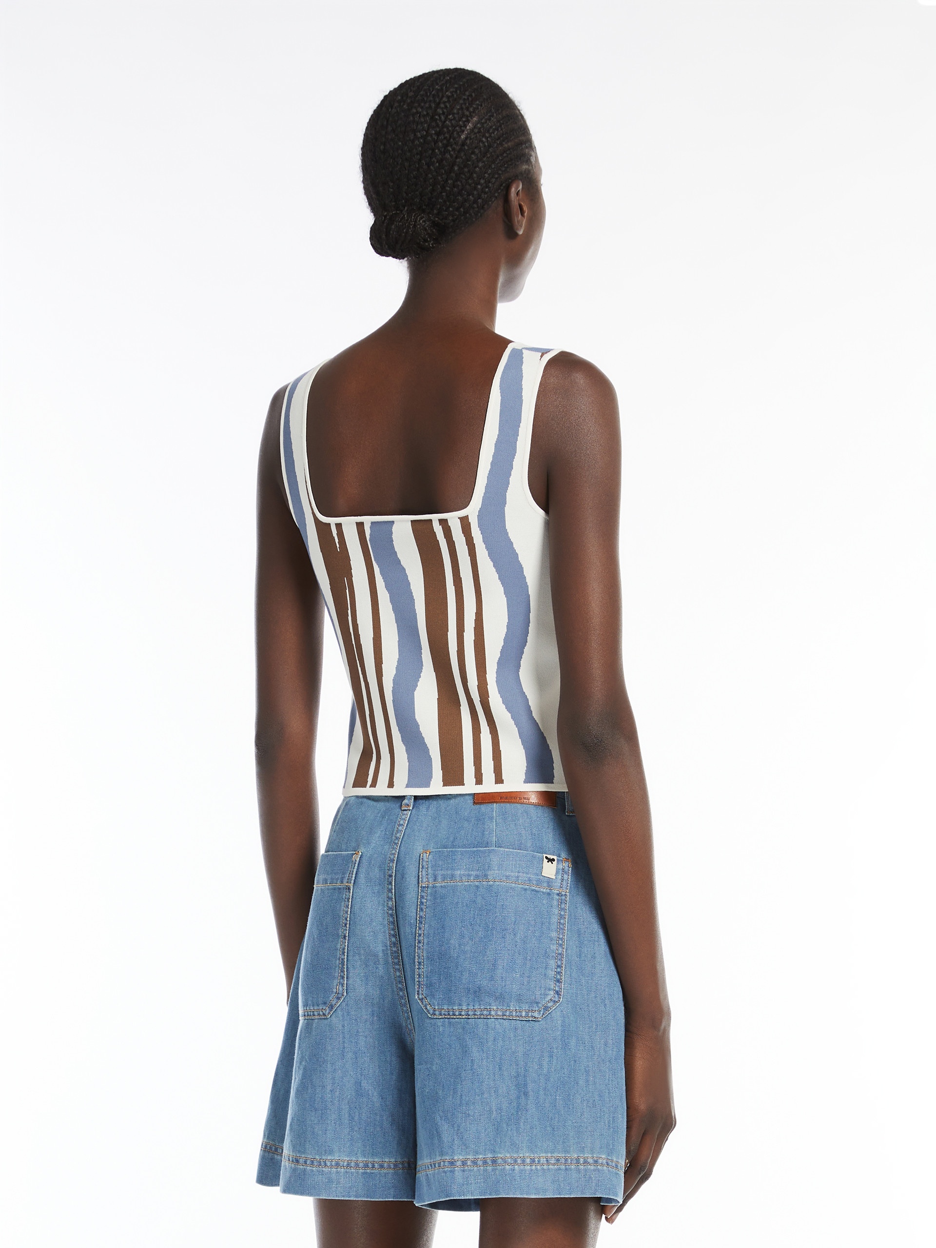 PILADE Jacquard viscose crop top - 4