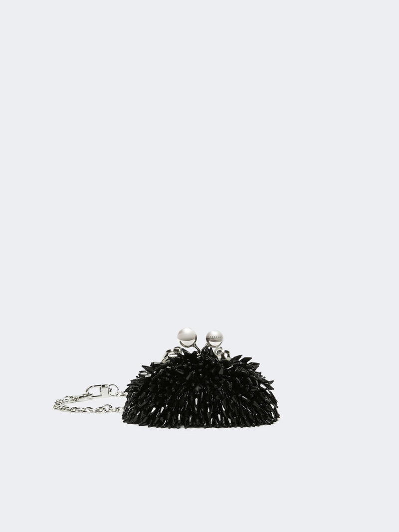 ALFIO Mini Pasticcino Bag in satin with rhinestones - BLACK 1