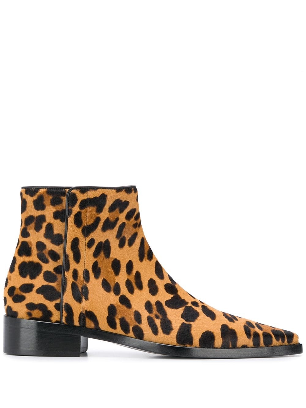 leopard print ankle boots - 1