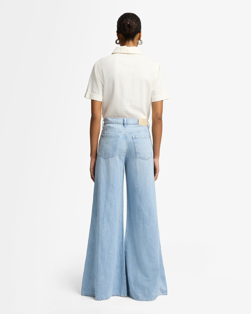 Indigo Linen Willow Palazzo Wide Leg in Kansas 5
