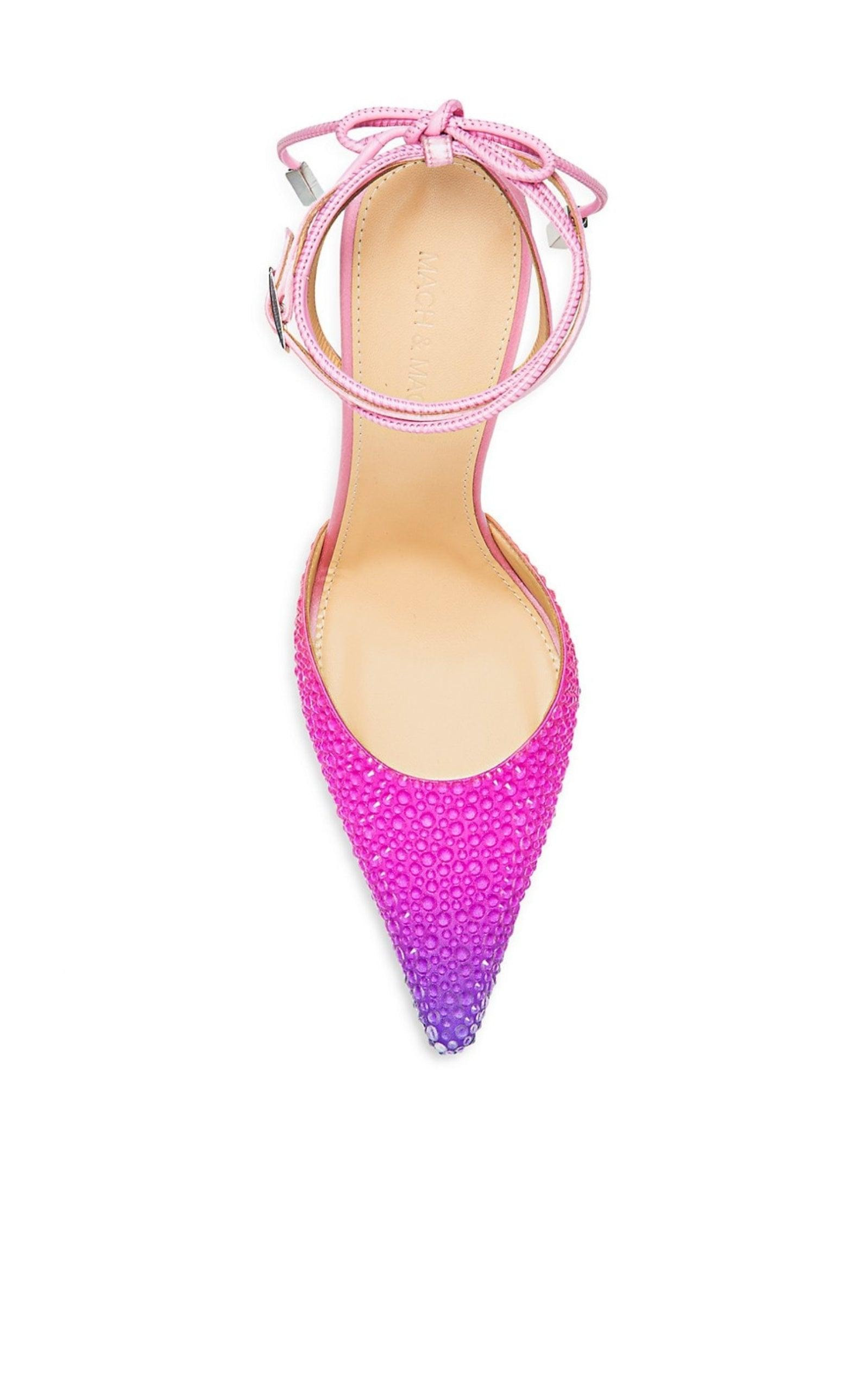 Crystal-embellished Ombre Satin Pumps - 3