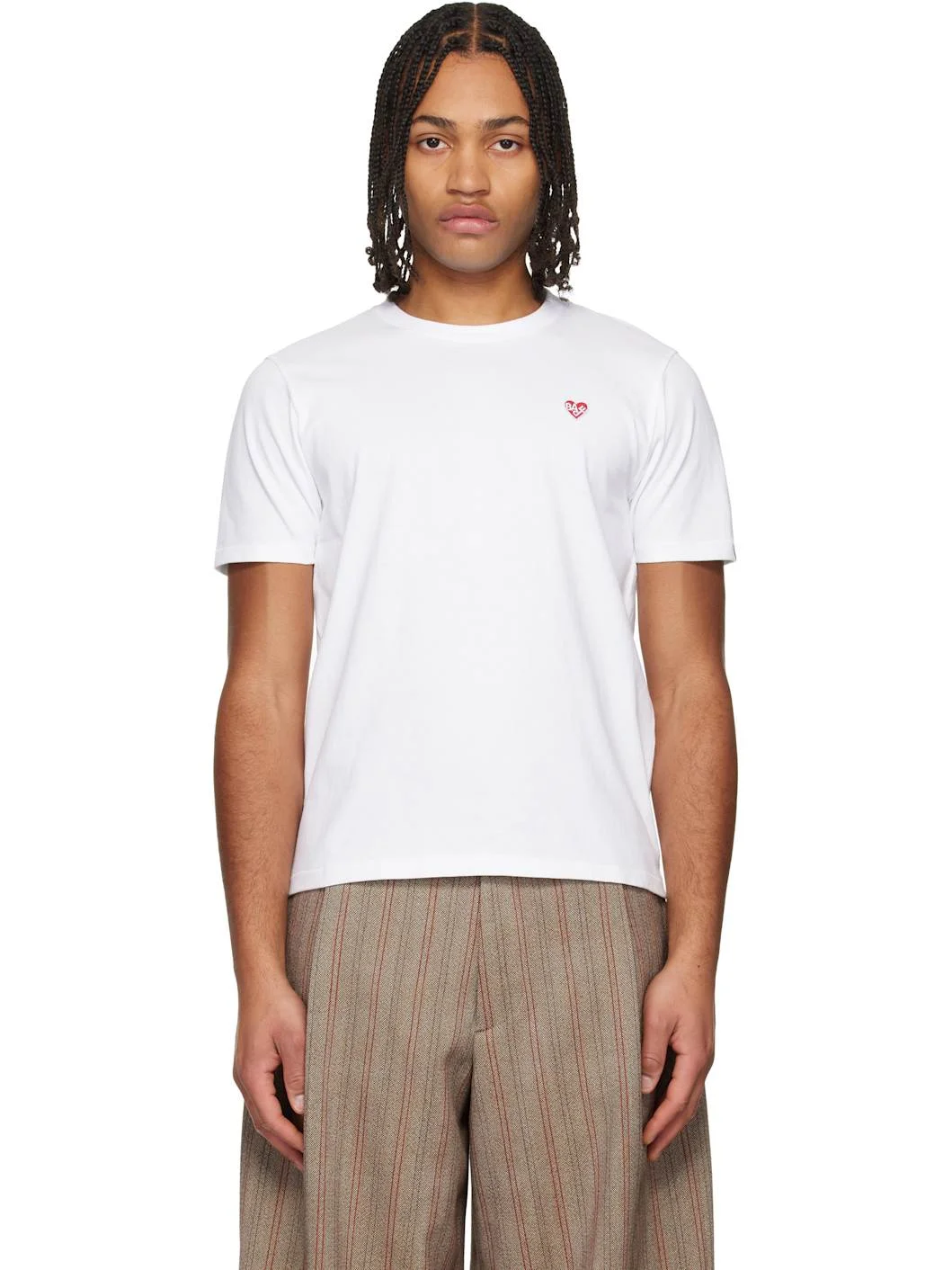 White 'BAPE' Heart One Point T-shirt - 1