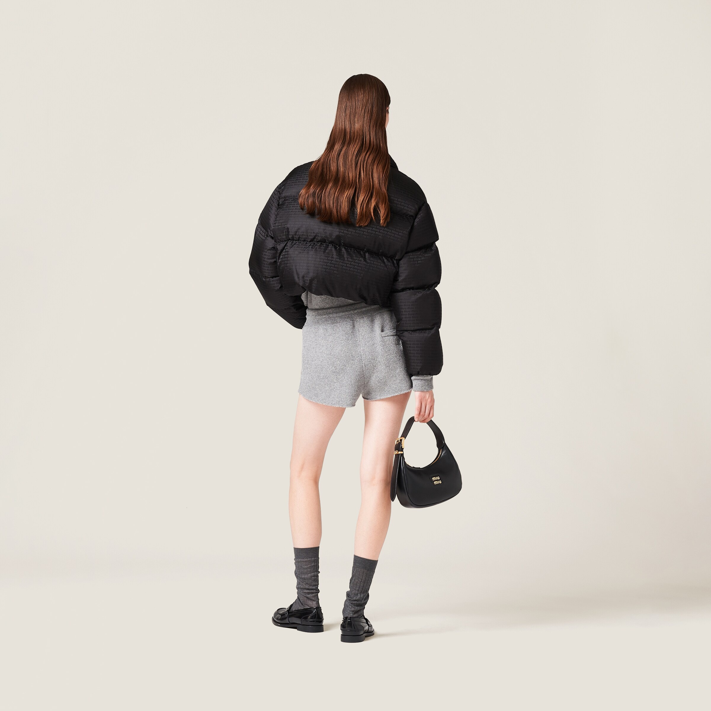 Miu Miu Cropped nylon down jacket | REVERSIBLE 