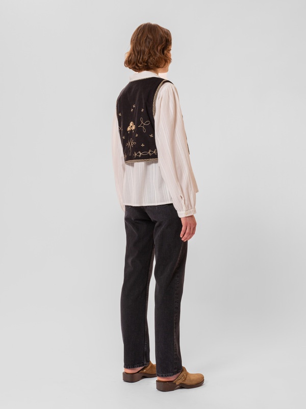 Vera Embroidered Vest Black - 3