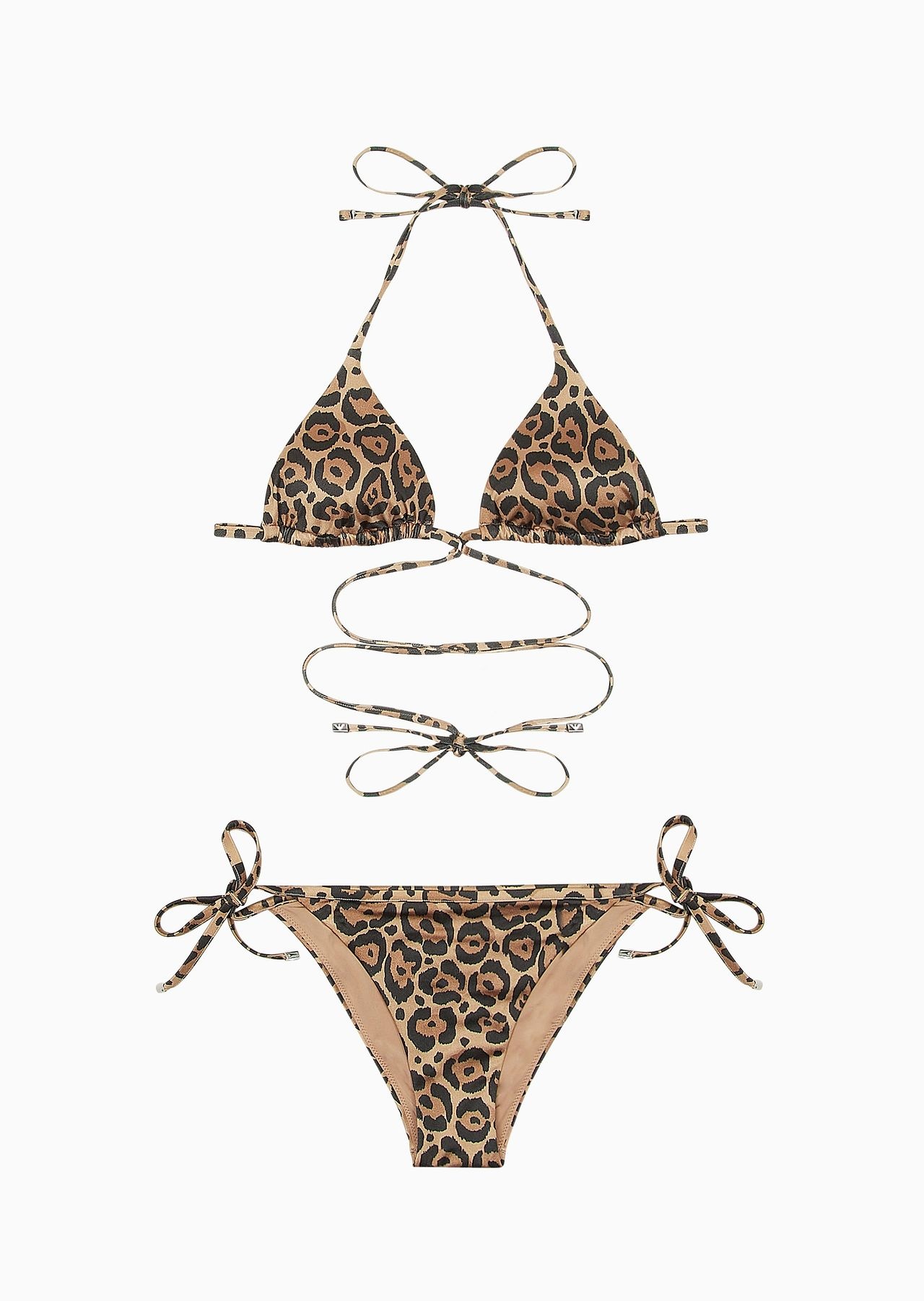 Emporio Armani Sustainability Values Capsule Collection all-over print padded triangle bikini - 1