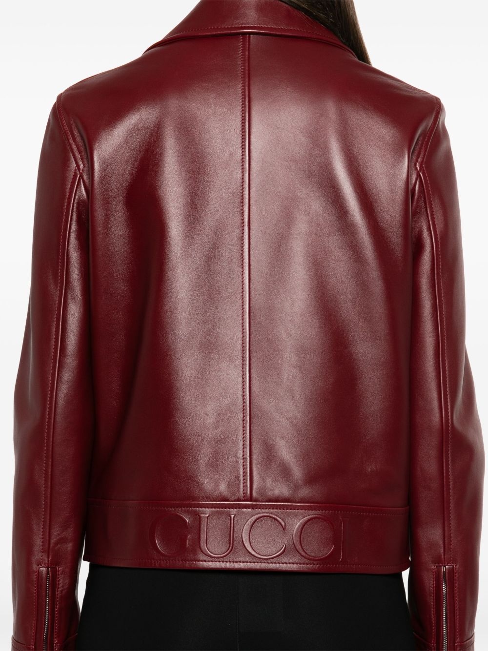 leather biker jacket - 5