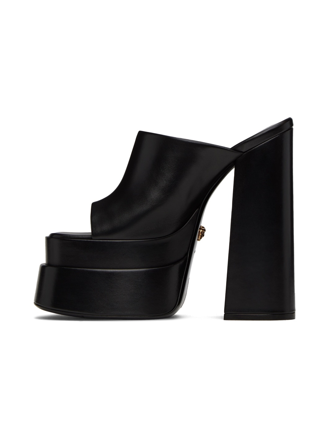 Black Platform Heeled Sandals - 3