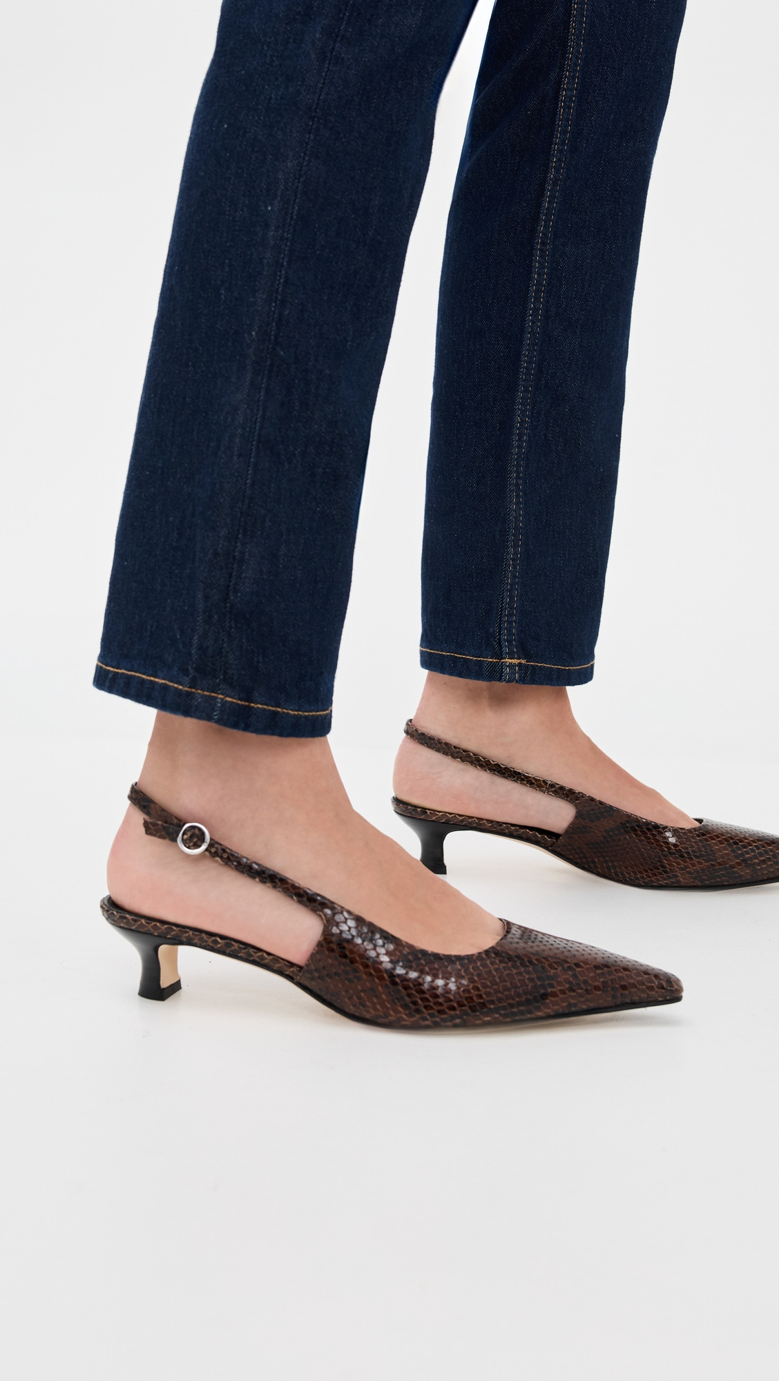 Catrina Snake Print Calf Leather Moka Heels - 2