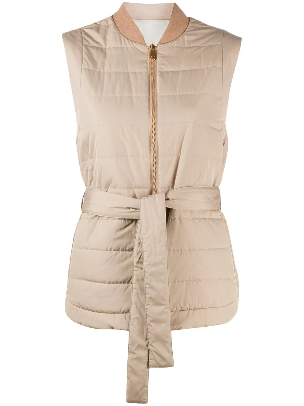 reversible quilted tie-waist gilet - 1