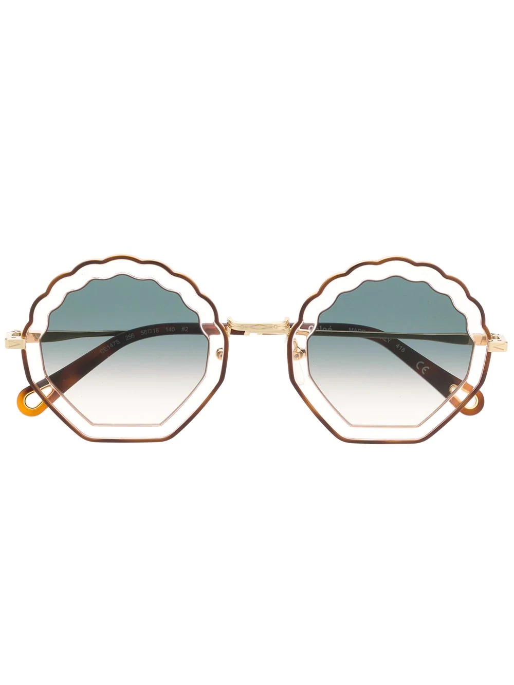 Tally seashell-frame sunglasses - 1