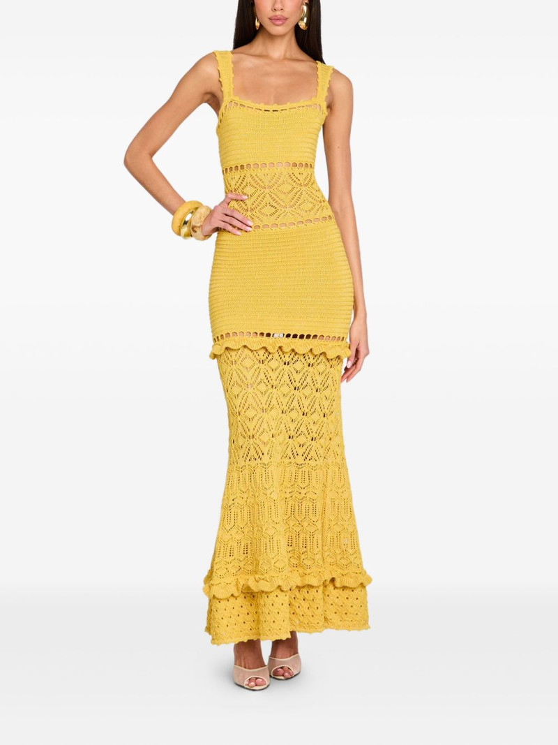 RETROFÊTE Winona crochet ruffled maxi dress outlook