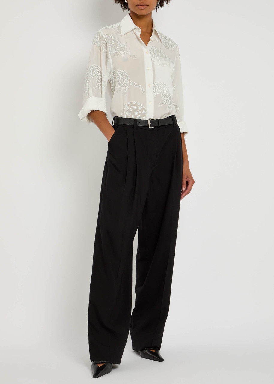 Stella Mccartney Wild Cat Silk Shirt - 4
