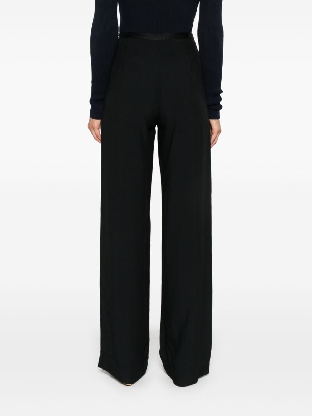 high-waisted crepe palazzo pants - 4