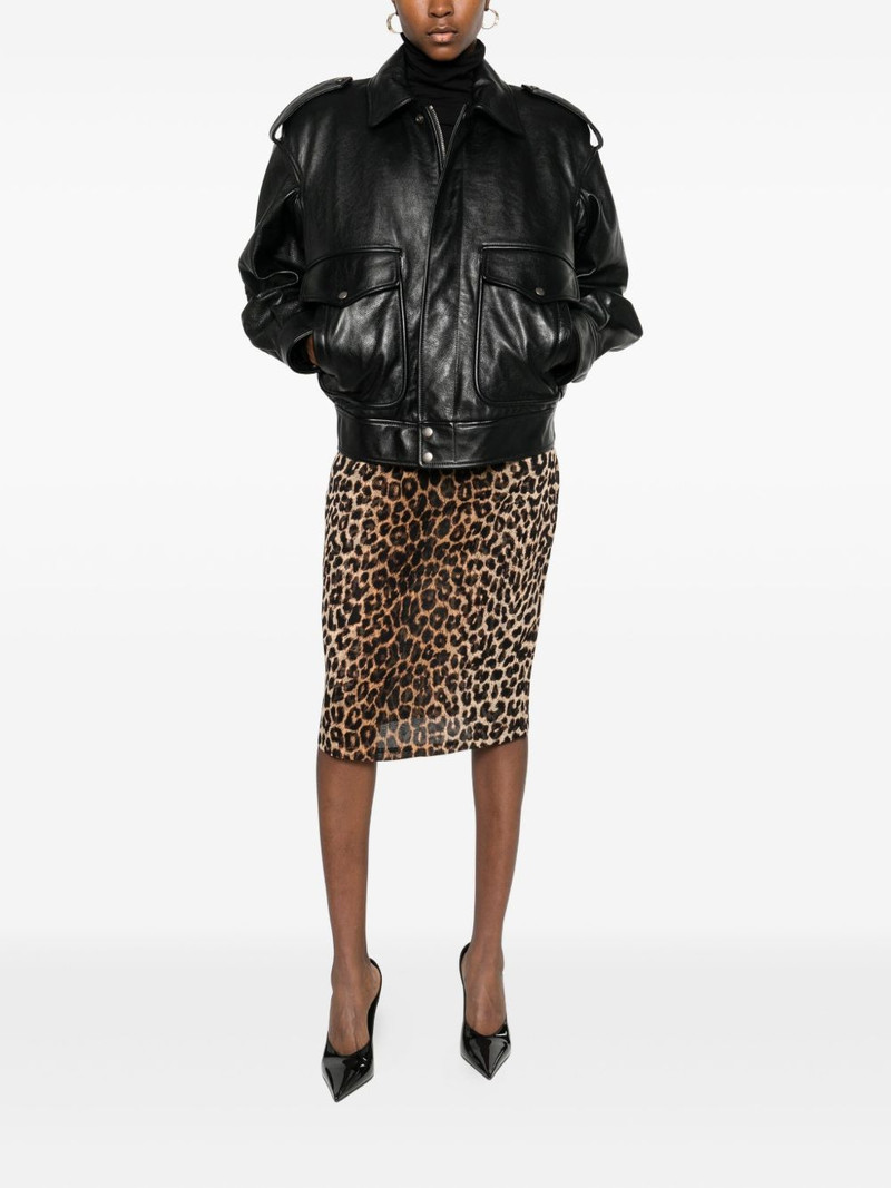 SAINT LAURENT animal-print skirt outlook