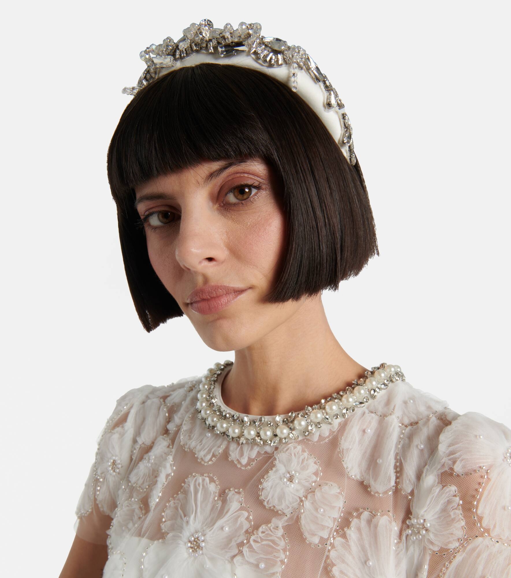 Embellished satin headband - 4