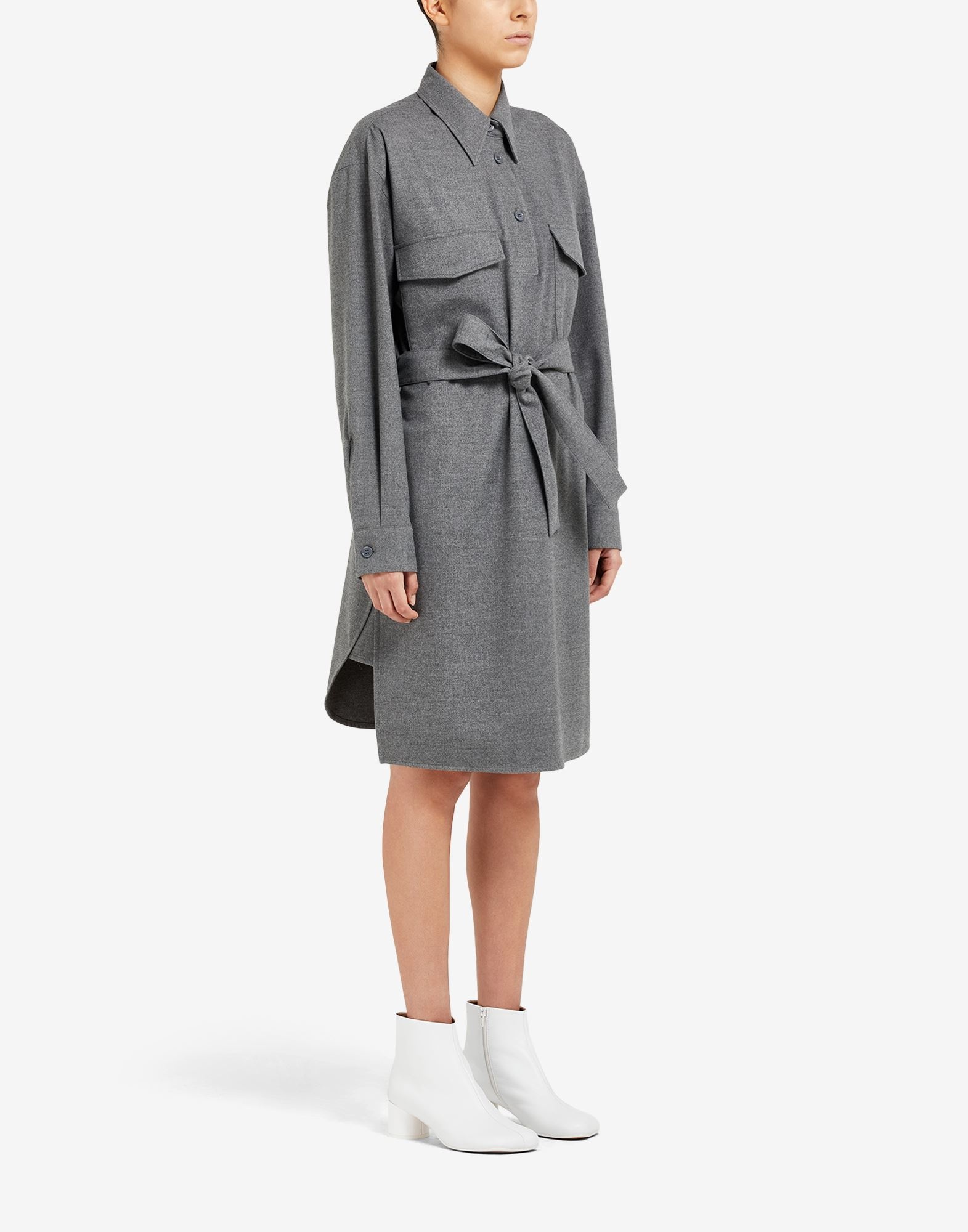 Waist tie shirt-dress - 3