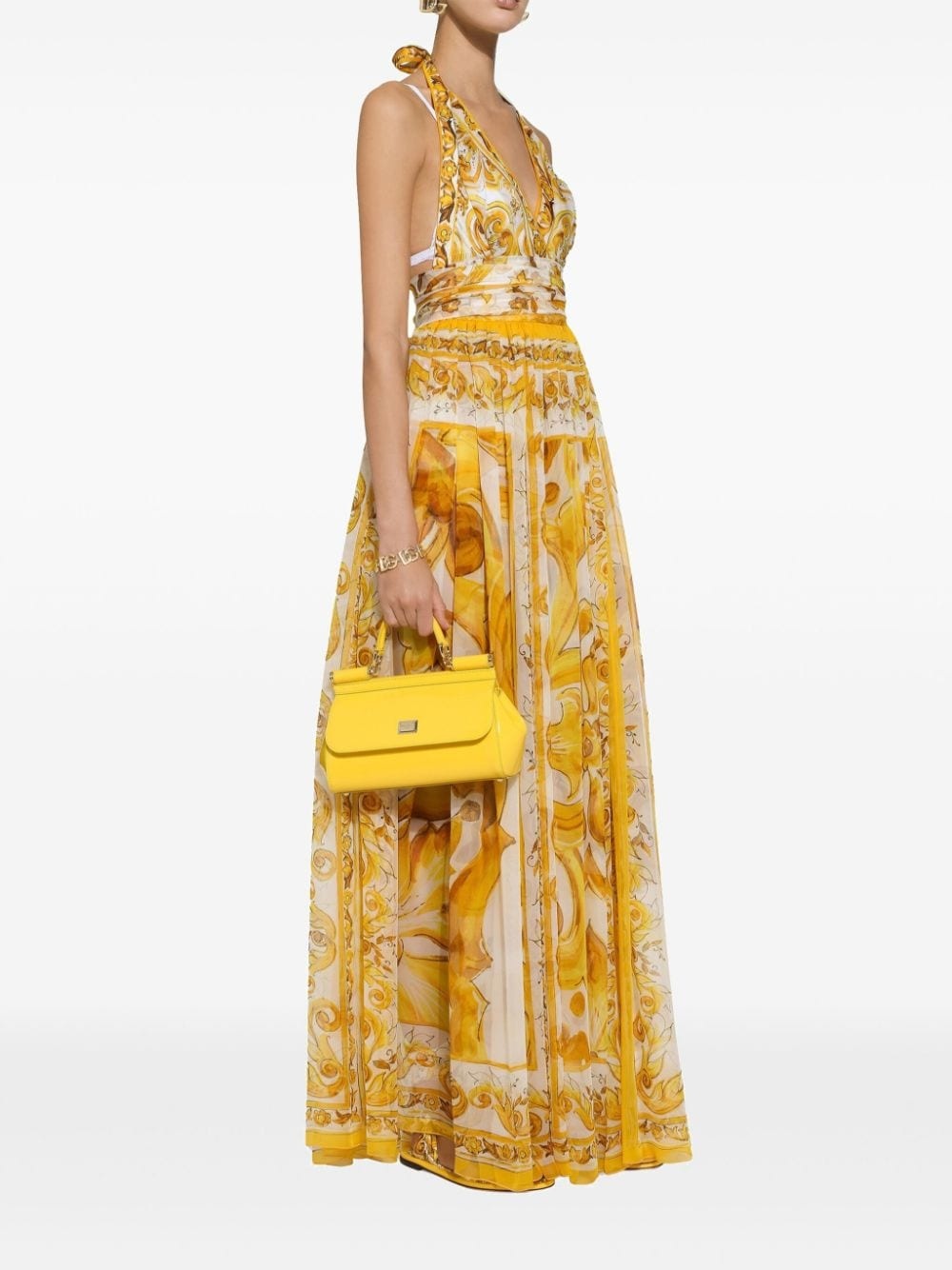 Majolica-print silk maxi dress - 5
