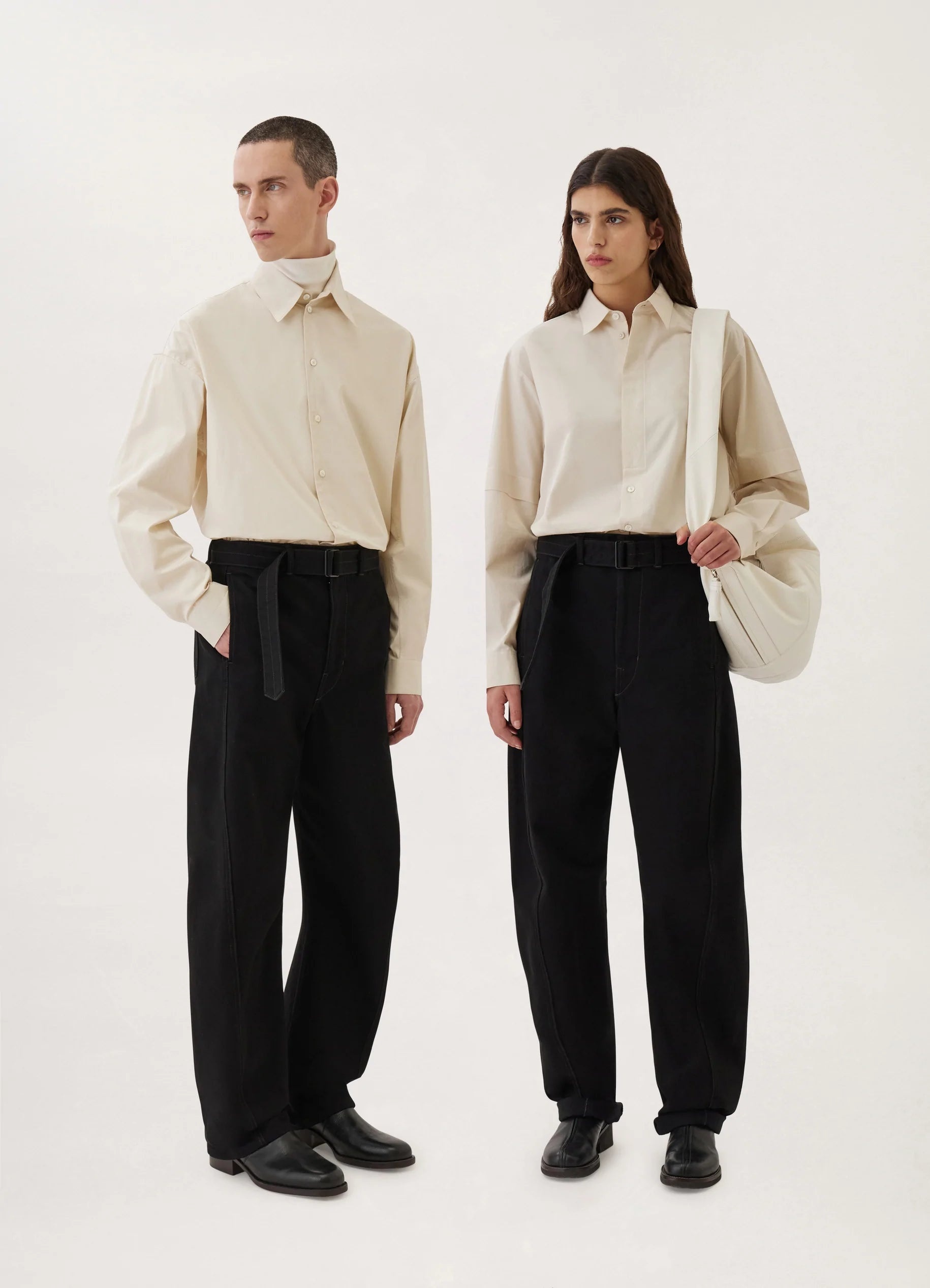 TWISTED BELTED PANTS
BLACK DENIM - 2