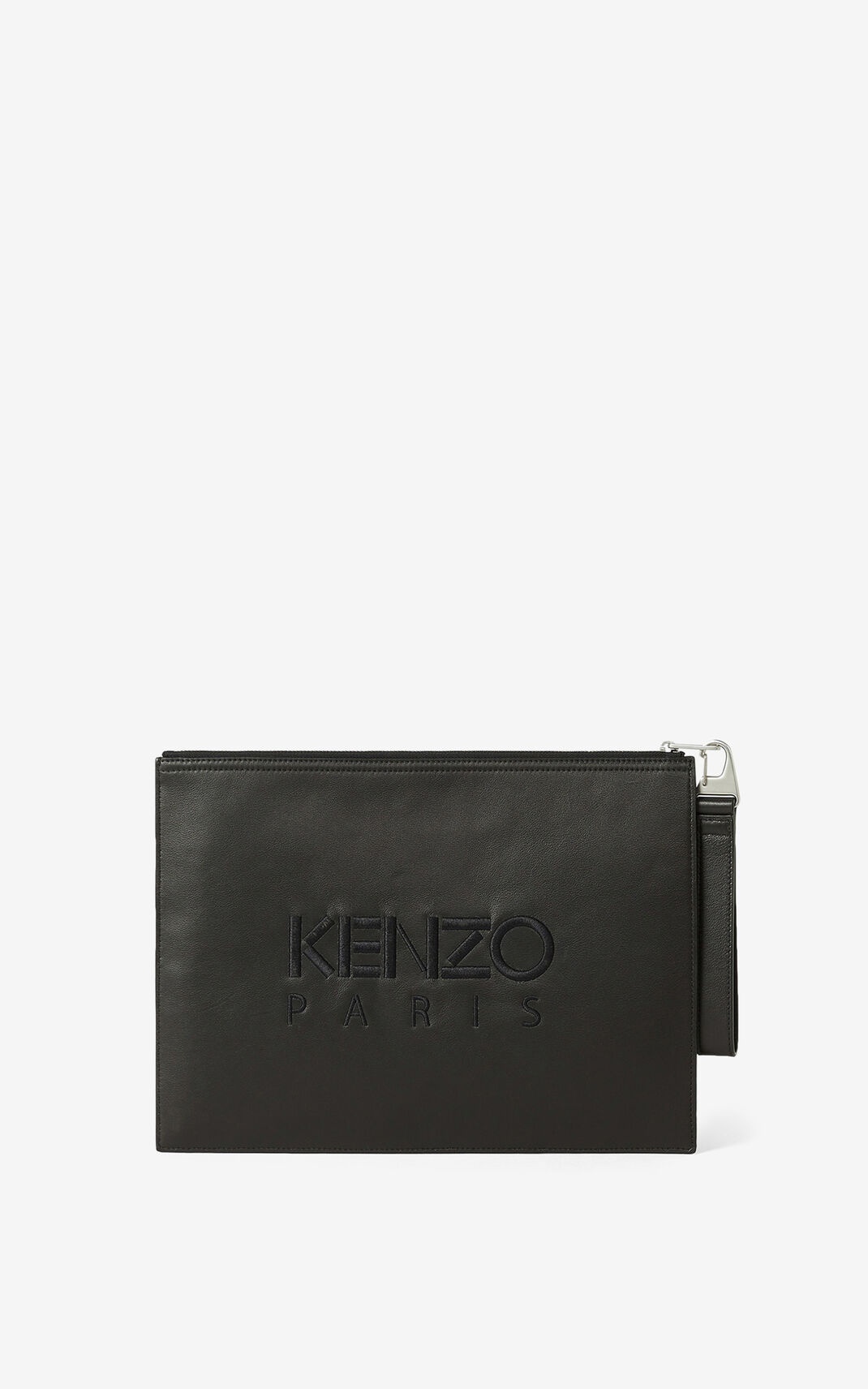 Kampus Tiger large grained leather clutch - 2