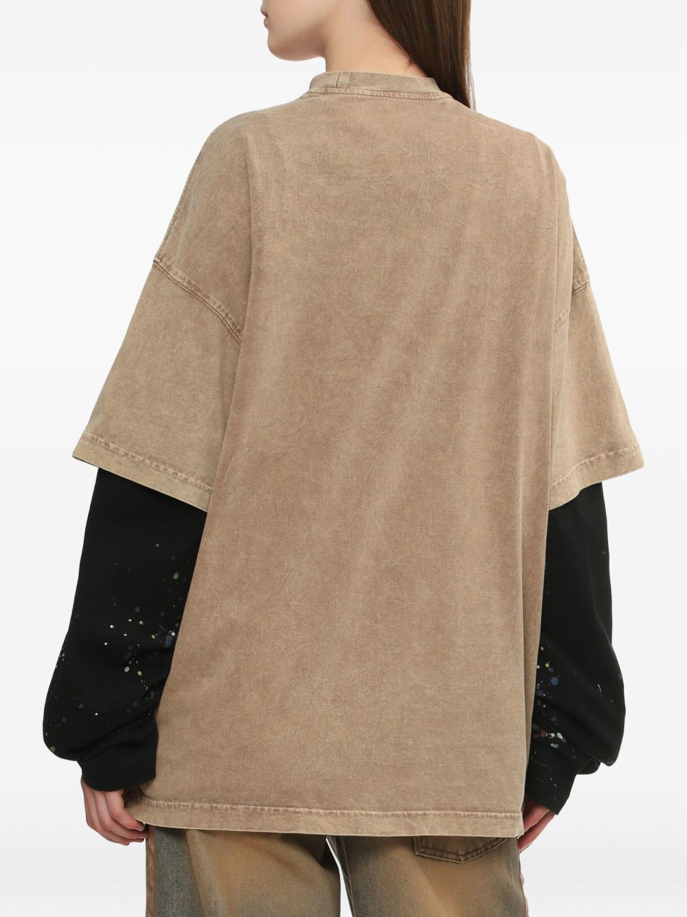 double-layered acid-wash T-shirt - 4