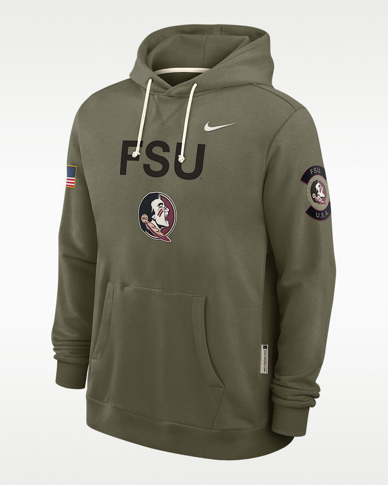 Florida State 2025 Military Appreciation Men's Nike Dri-FIT College Pullover Hoodie 1