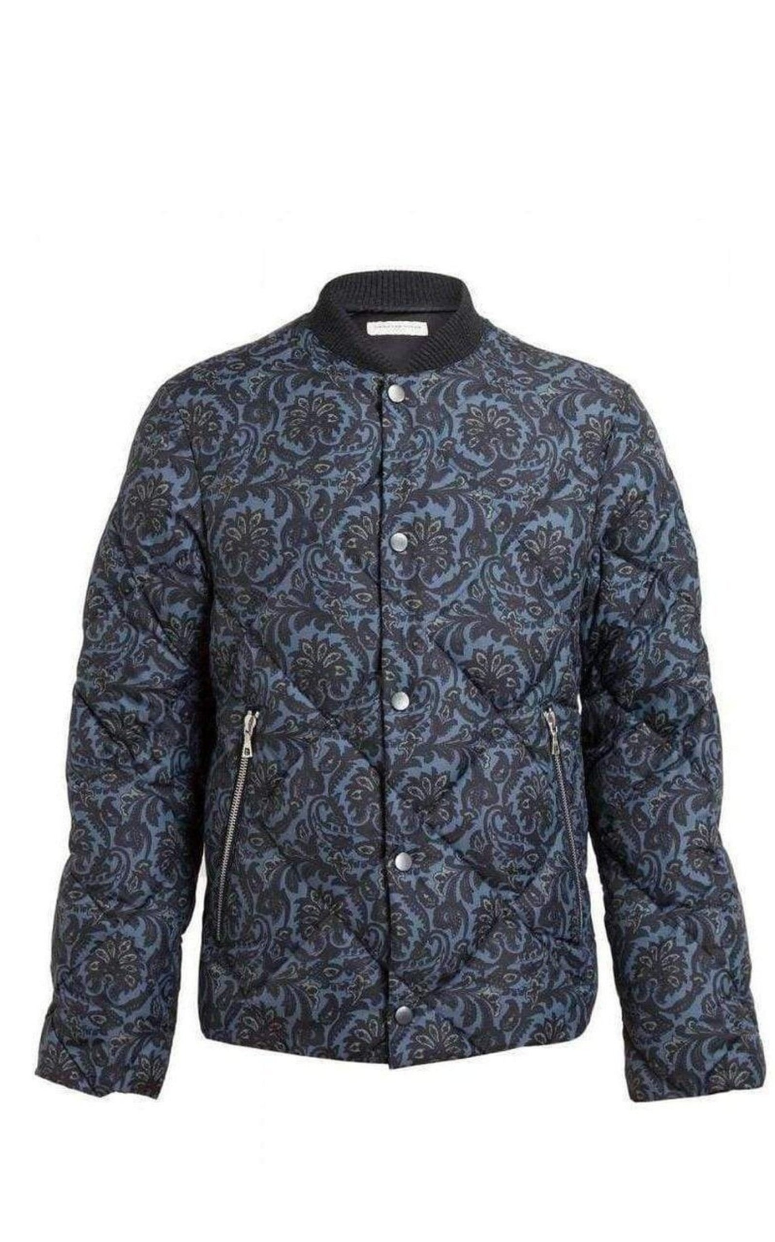 Blue Paisley Quilted Jacket - 1