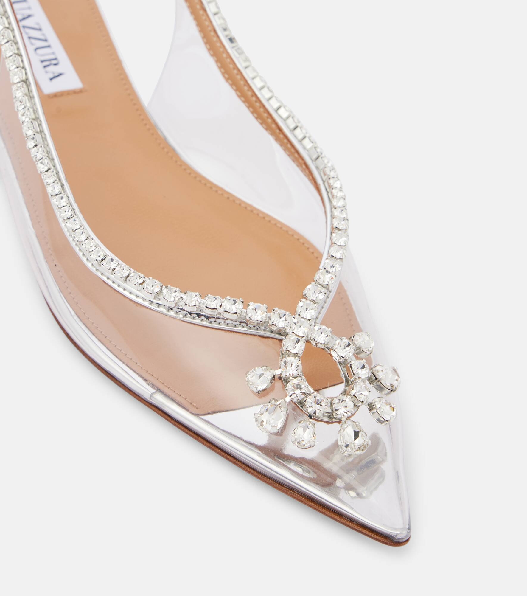 Seduction crystal-embellished PVC slingback flats - 6