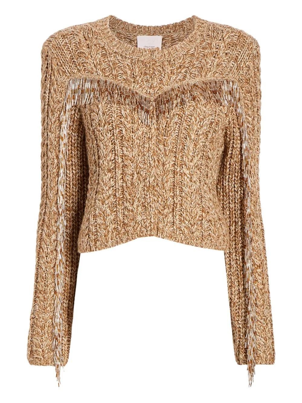 Lisabeth bugle-fringed sweater - 1