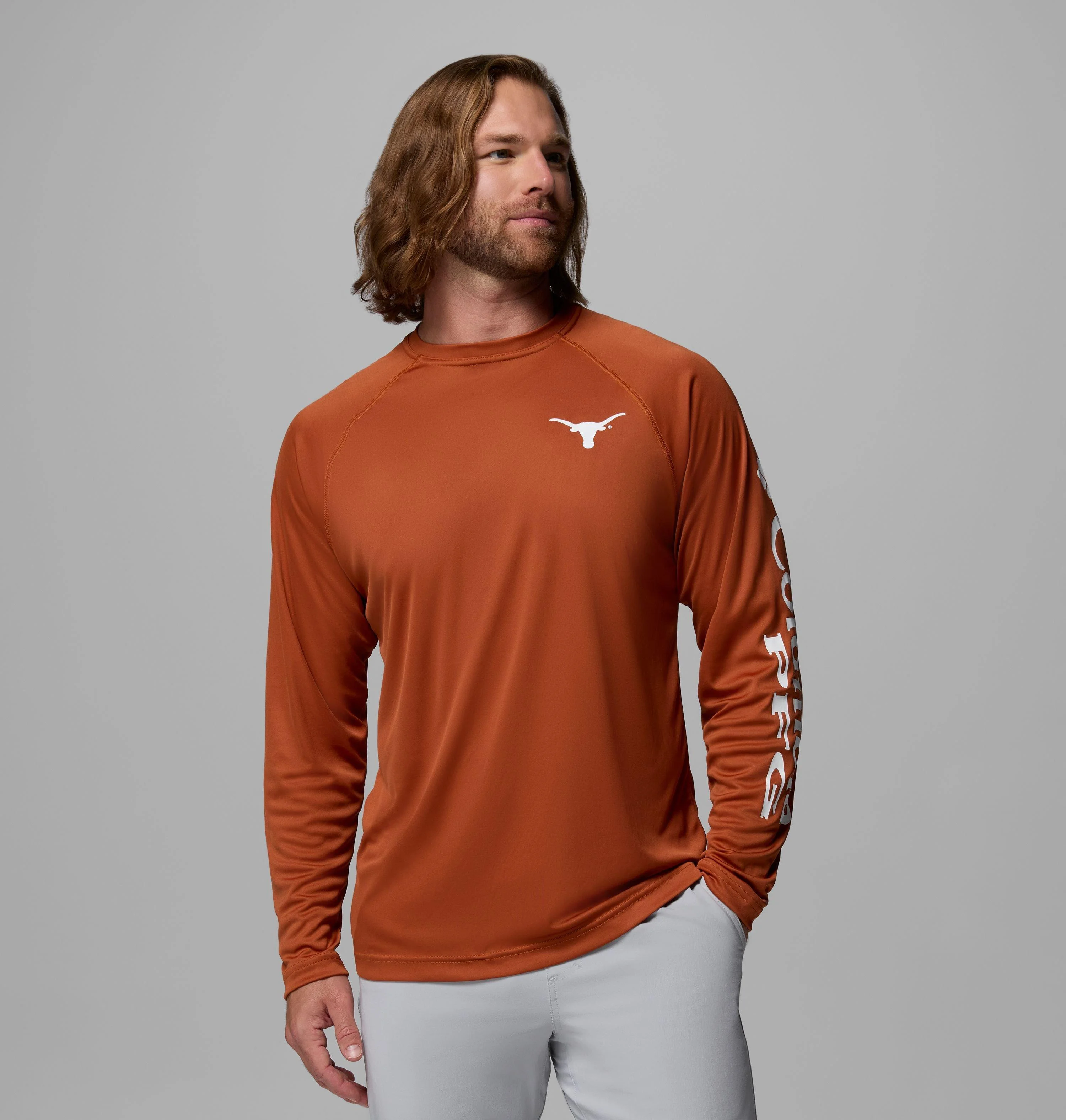 Men's Collegiate PFG Terminal Tackle Long Sleeve Shirt - Texas - 1